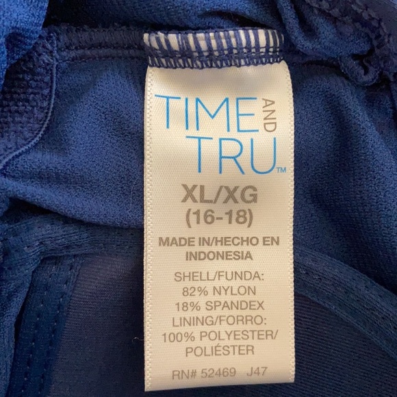 Time And Tru Blue One Piece Swimsuit Size (16-18) - Picture 3 of 4